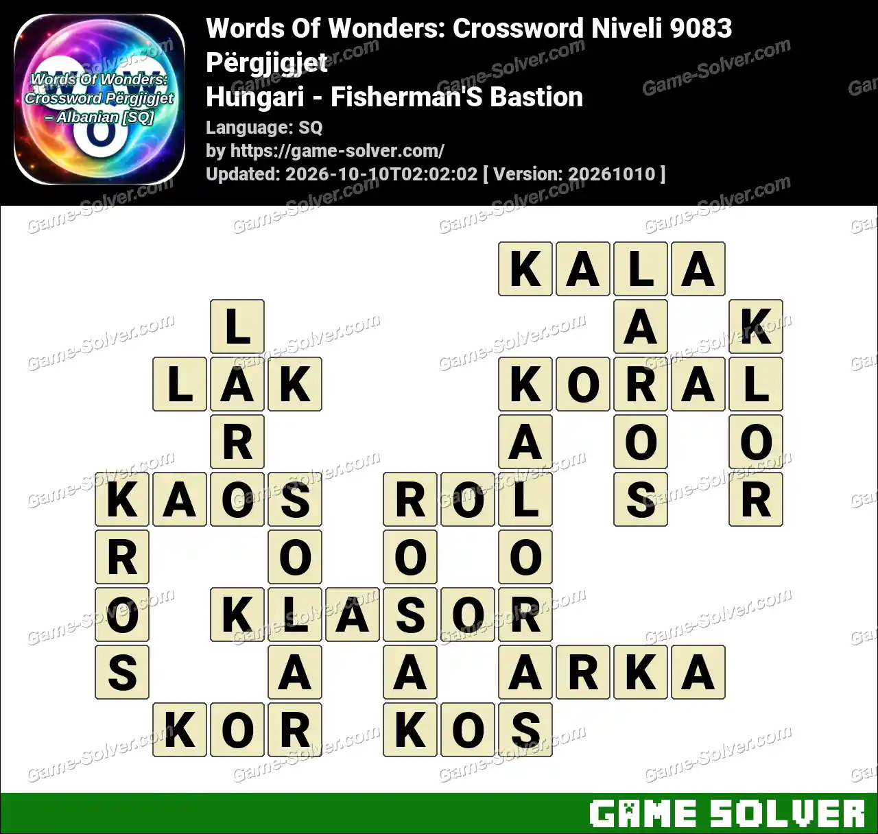 Words Of Wonders: Crossword Niveli 9083 Përgjigjet – Hungari – Fisherman’S Bastion